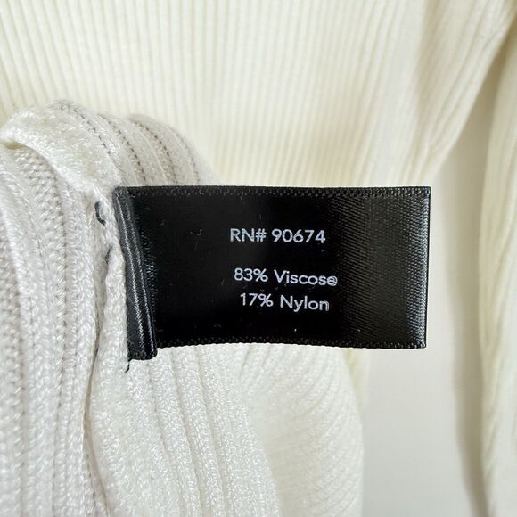 Boston‎ Proper Womens Medium Ivory Ribbed Turtleneck Casual Chic Beachy Sweater - Picture 7 of 7